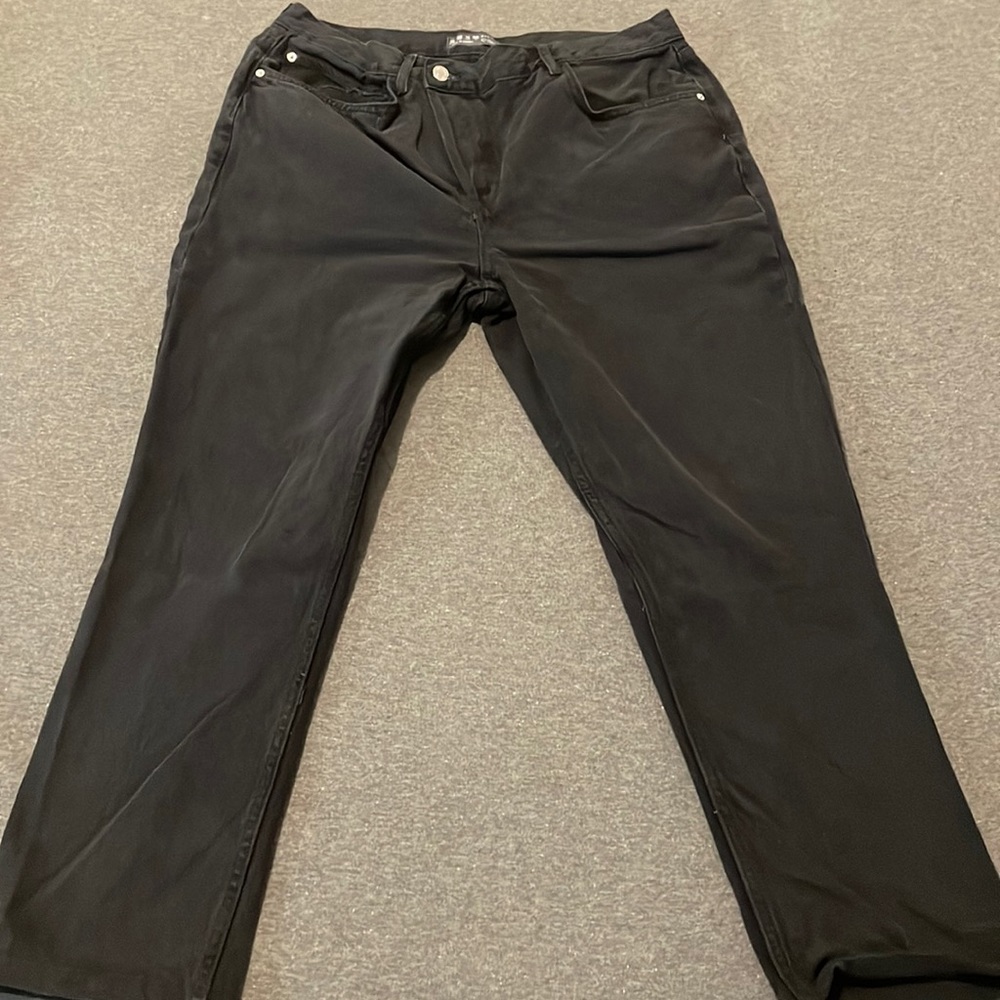 Black denim straight leg jeans